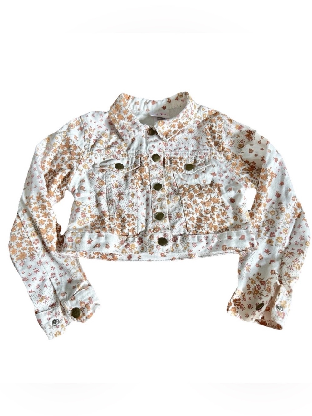 Little Lass Floral Cropped Jacket with Button Details for girls 3T